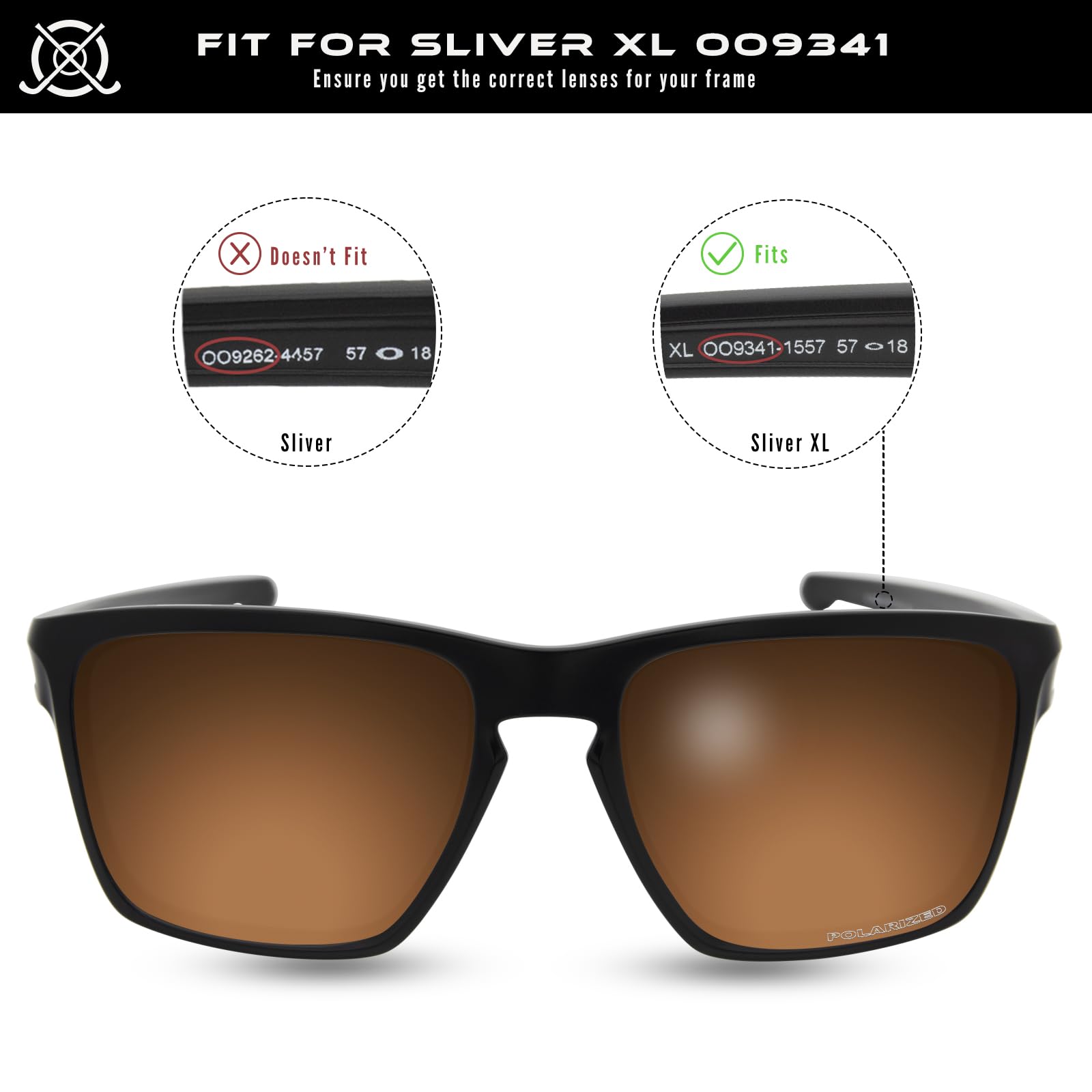 SOLODAD Replacement Lenses for Oakley Sliver XL OO9341 Sunglasses Polarized-Mummy Brown
