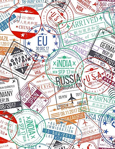 To Do List: International arrivals sign rubber visa stamps Seamless To Do List Planner (8.5" x 11" Large Size) 100 pages