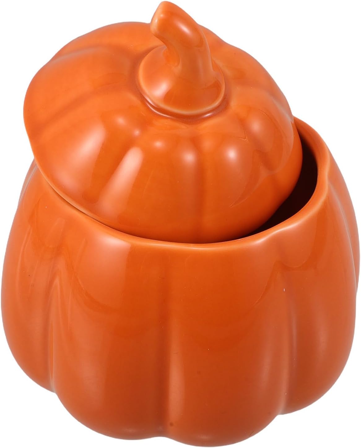 Ceramic Pumpkin Soup Bowl with Lid Heat Resistant Pumpkin Shaped Bowl in Orange for Dining Area and Family Gatherings Retains Heat Festive Design
