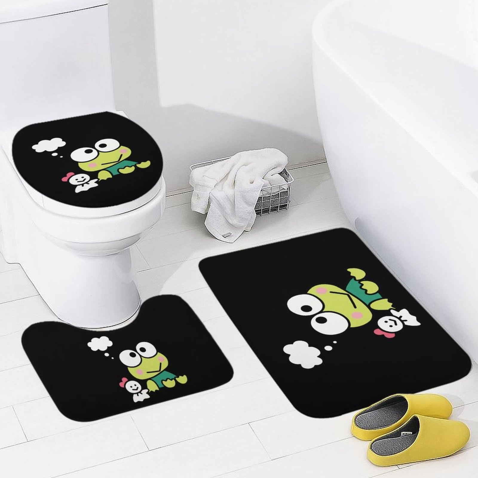 Amazon｜けろけろけろっぴ トイレマット 3点セット バスマット O型