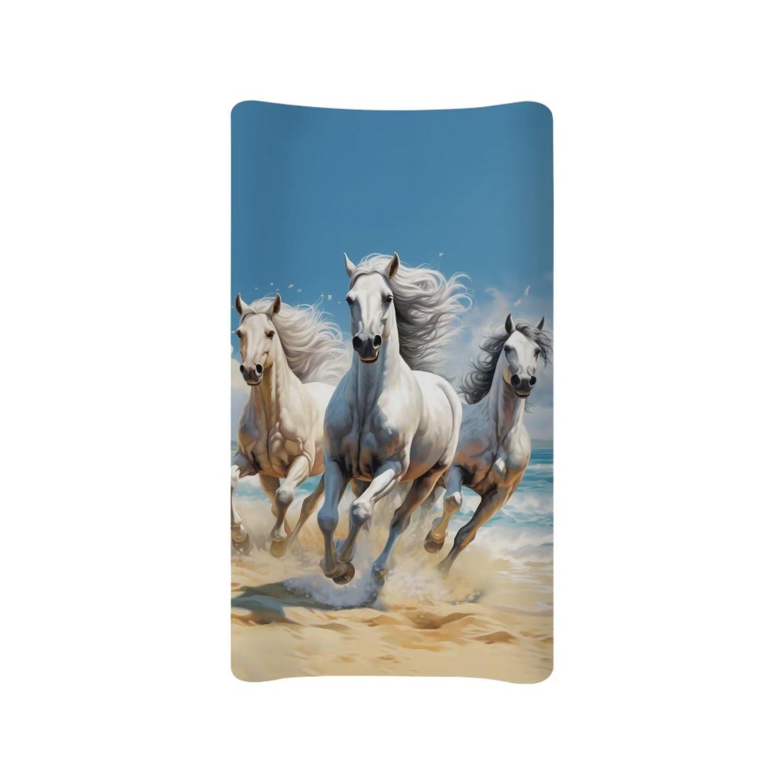 Guosanchn Crazy Horse Baby Changing Mat Baby Girls Boys Baby Nursery Changing Mat Fits 32" x 16" Changing Table Covers Removable Soft Washable โ image 1