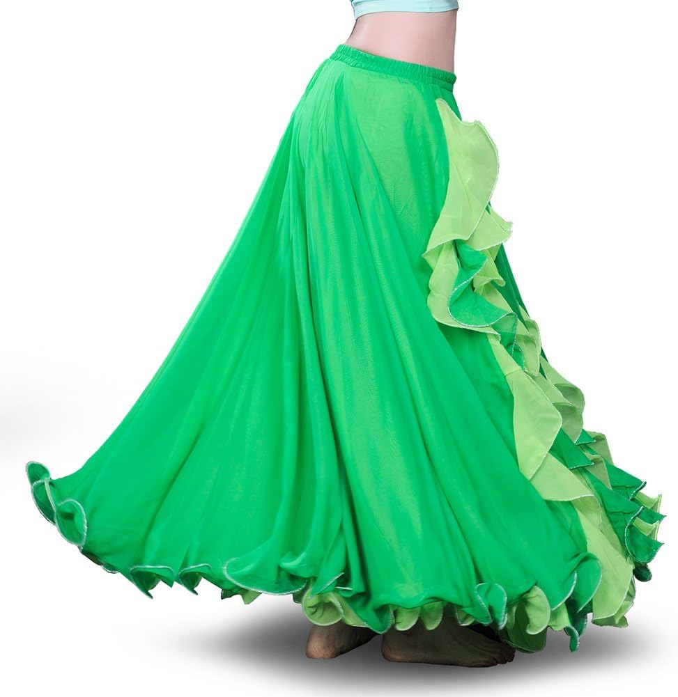 ROYAL SMEELA Chiffon Belly Dance Skirt Slit Tribal Bellydance Skirts Belly Dancer Costumes for Women Carnival Outfit - Image 2