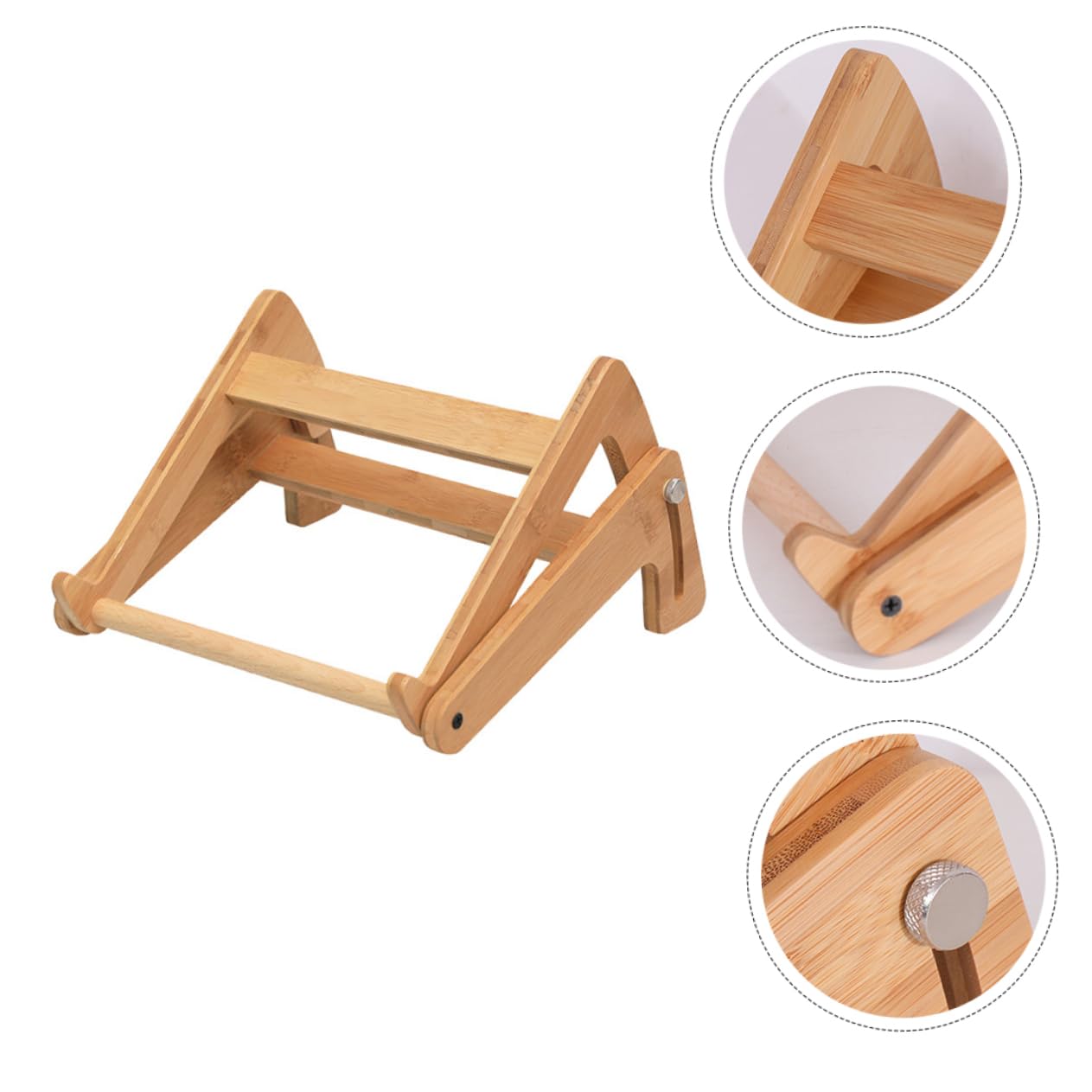 KOMBIUDA Supporto Laptop in Legno Altezza Regolabile e Design Cavo, Scrivania Portatile per Laptop, Stabile e Antiscivolo per Casa e Ufficio