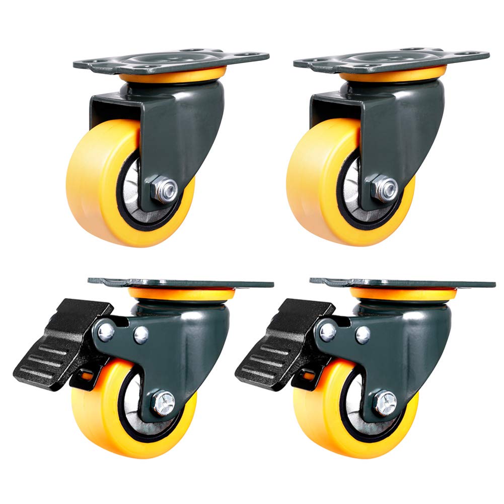 Roulettes de meuble anti rayure pour armoire lourde 200 kg charge avec frein