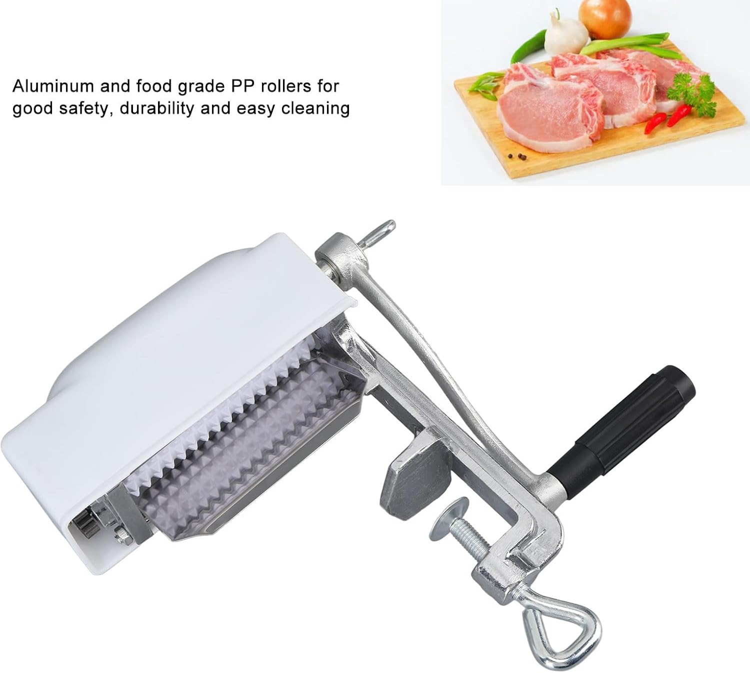 Manual Meat Tenderizer Cuber Tool, Meat Tenderizer Cuber, Rolling Tenderizer Machine for Kitchen Restaurants