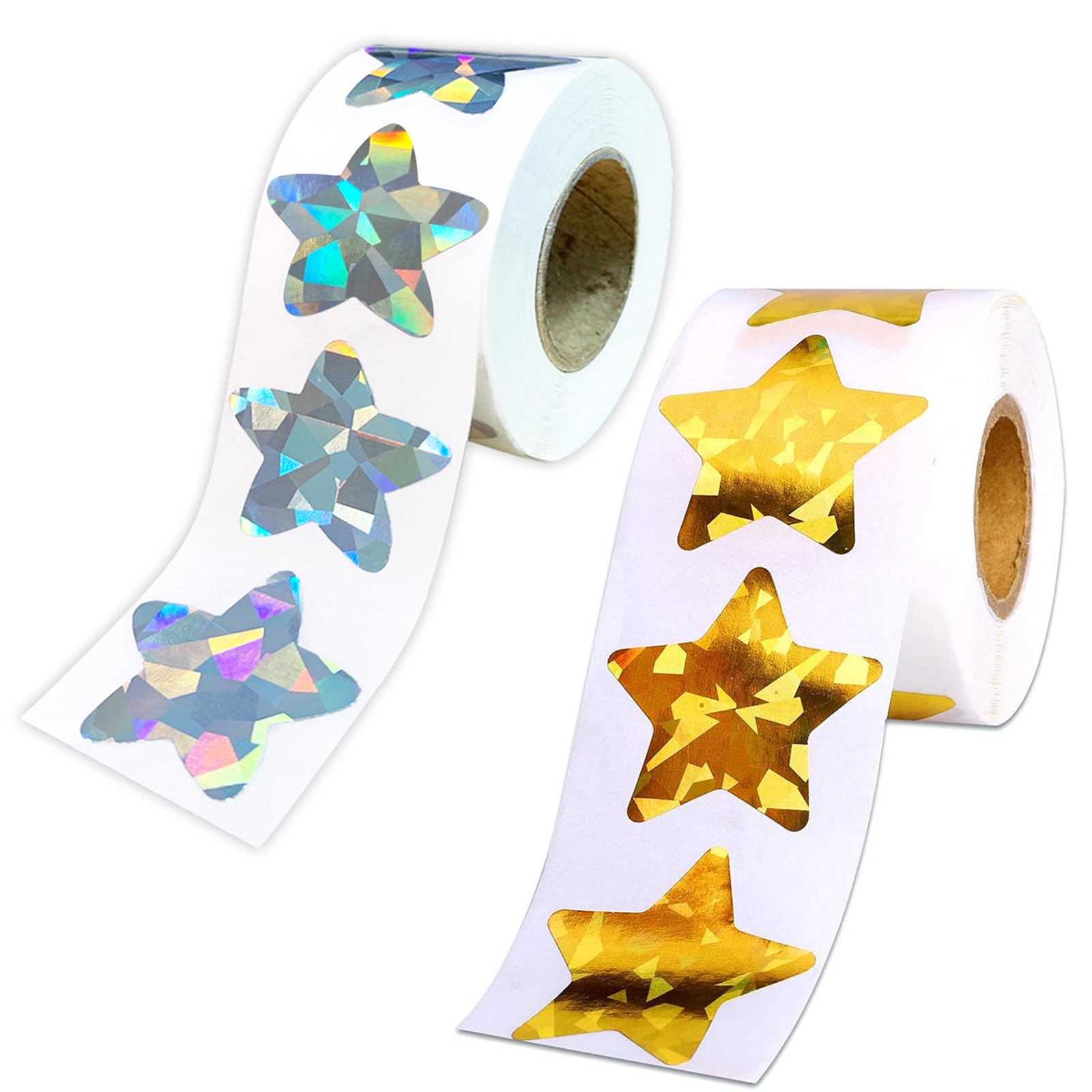 Autocollants holographiques à paillettes de 2,5 cm brillants pour récompenser les élèves