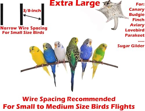 Miniatura 2 de 55" Extra Large Multiple Flight Bird Aviaries Budgie Canaries Finches Lovebirds Budgies Breeding Breeder Cage