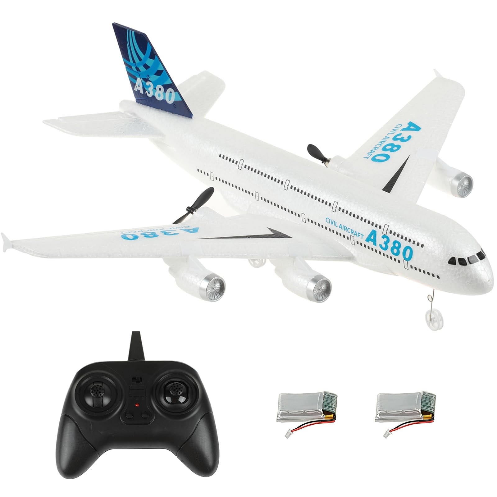 Ysityum RC Plane, Model Plane A380 Ready to Fly Plane, Built-in 6-axis Gyro 2.4G 3-channel, Durable EPP Foam RC, RC Fighter for Beginners, Children and Adults Easy to fly, For Kids (3+), Unisex