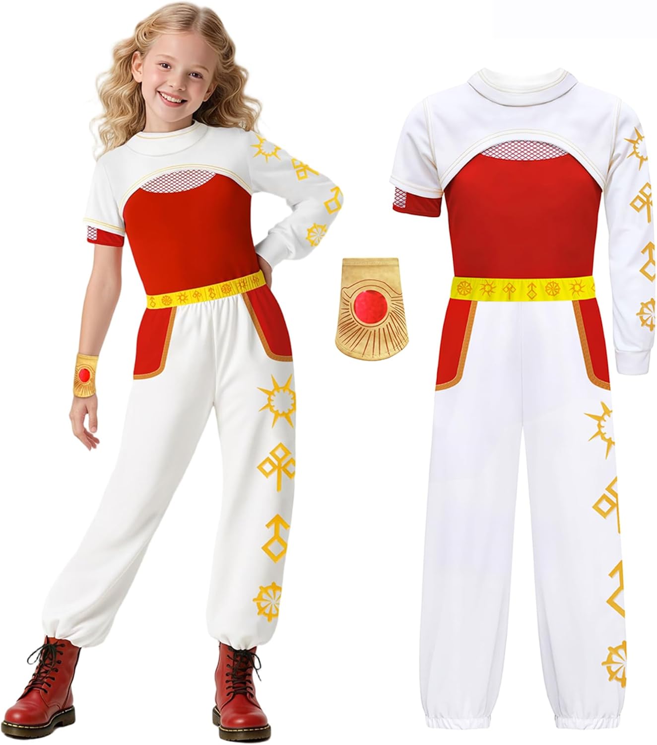 Kids Girls Zombies Nova Outfits Halloween Cheerleader Uniform 4pcs Clothes