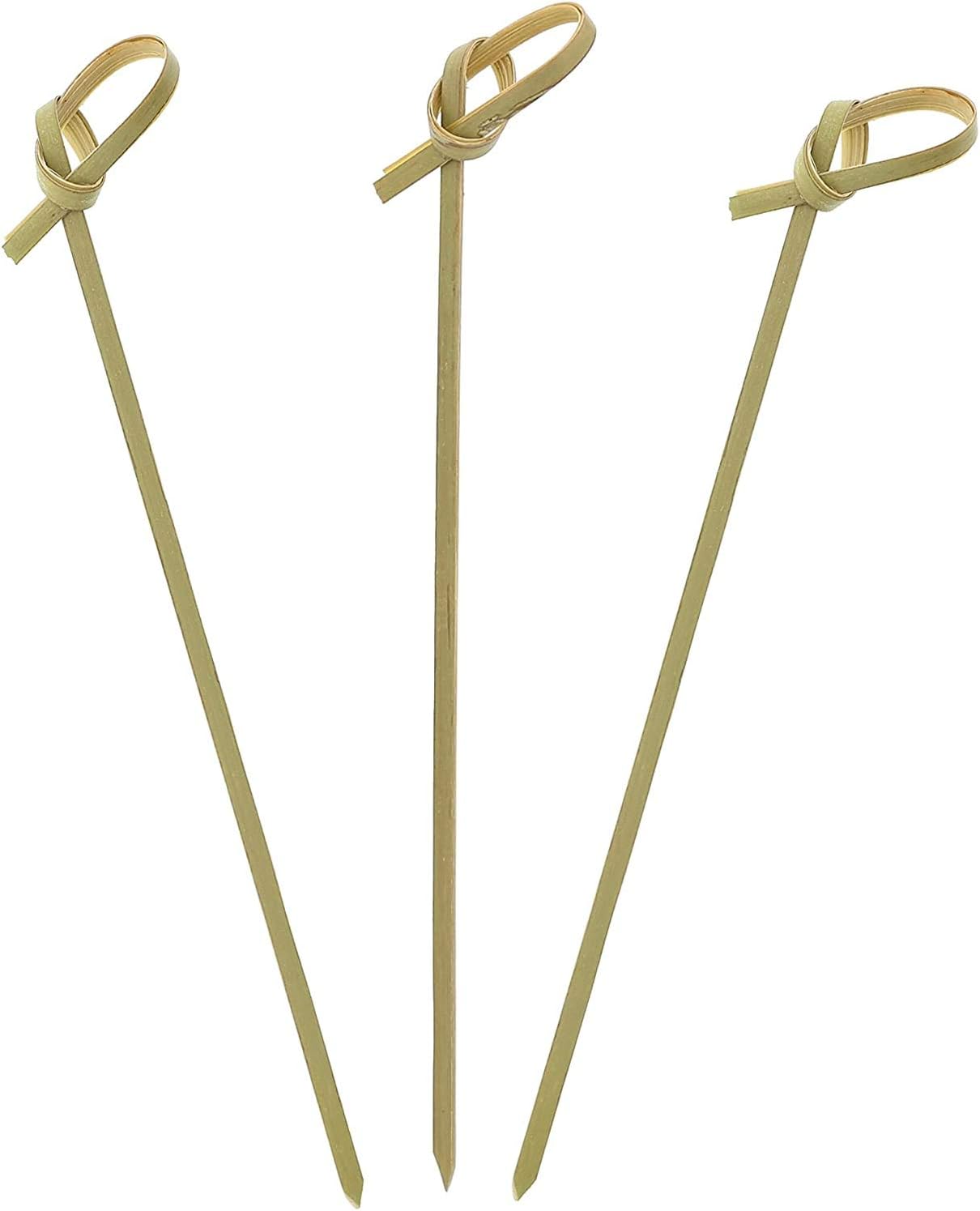 Bamboo Wood Knot Cocktail Skewer Picks - 3.5 Inches Great for Appetizers, Parties, Samplers, Hors' D'oeuvre, Snacks, Cheese, Biodegradable (1500)