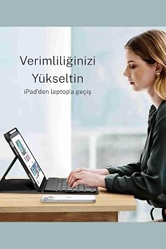 Galaxy Tab S9 Plus / S9 FE Plus Uyumlu 12.4 Klavyeli Tablet Kılıfı Siyah