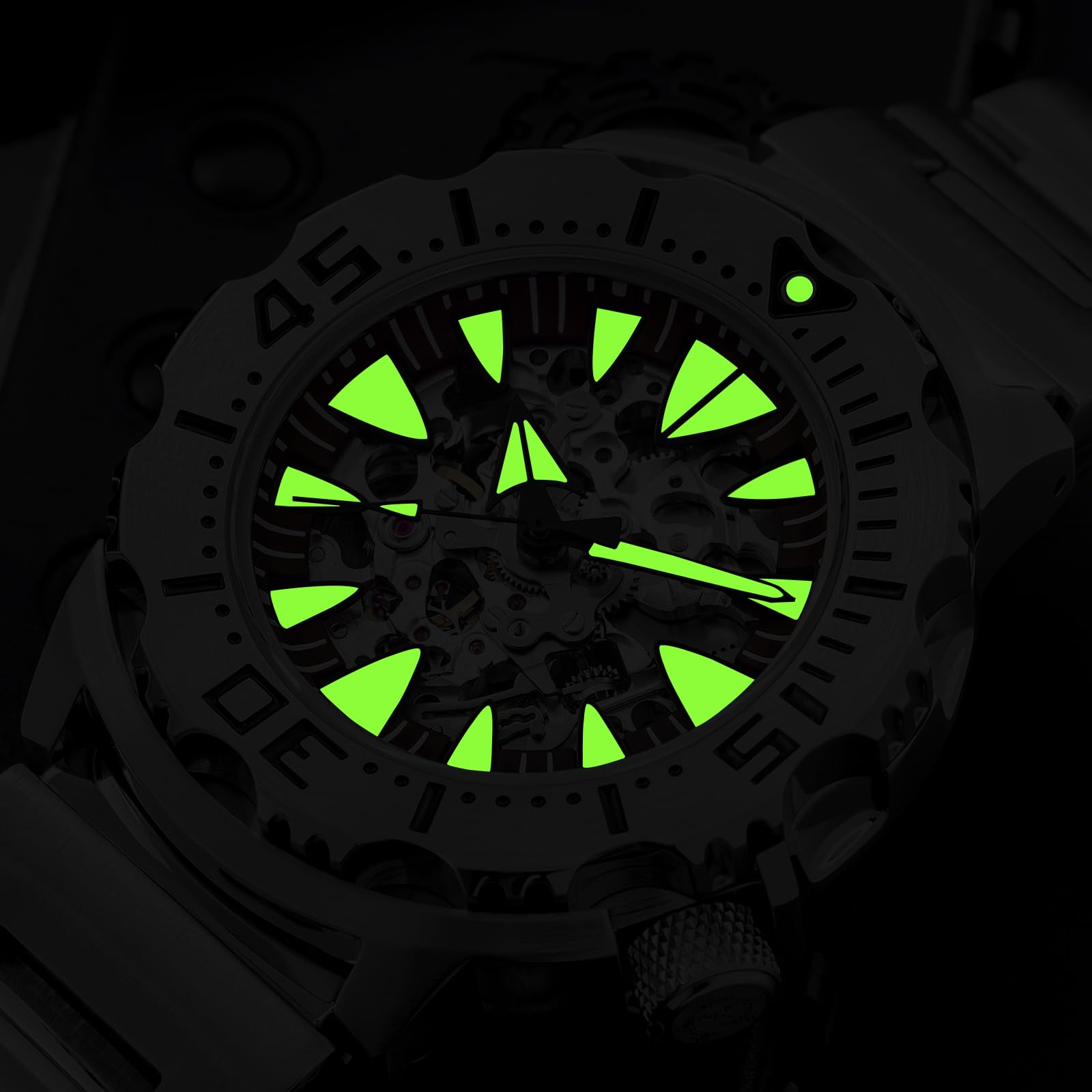 ADDIESDIVE Luxus Mechanische Uhr 200m wasserdicht Japanisches 8N24 Automatikwerk mechanische Taucheruhr AD2103 Sichtboden Saphirglas mit AR-Beschichtung C3 SuperLumiNova Leuchtindex Herren Analoguhr