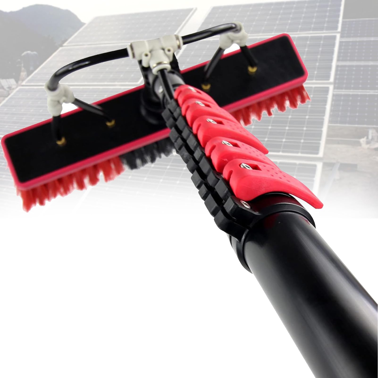 Cepillo telescópico para limpiar paneles solares y techos de invernadero, herramienta de limpieza extensible, alcance de 35 cm a 3,6 m