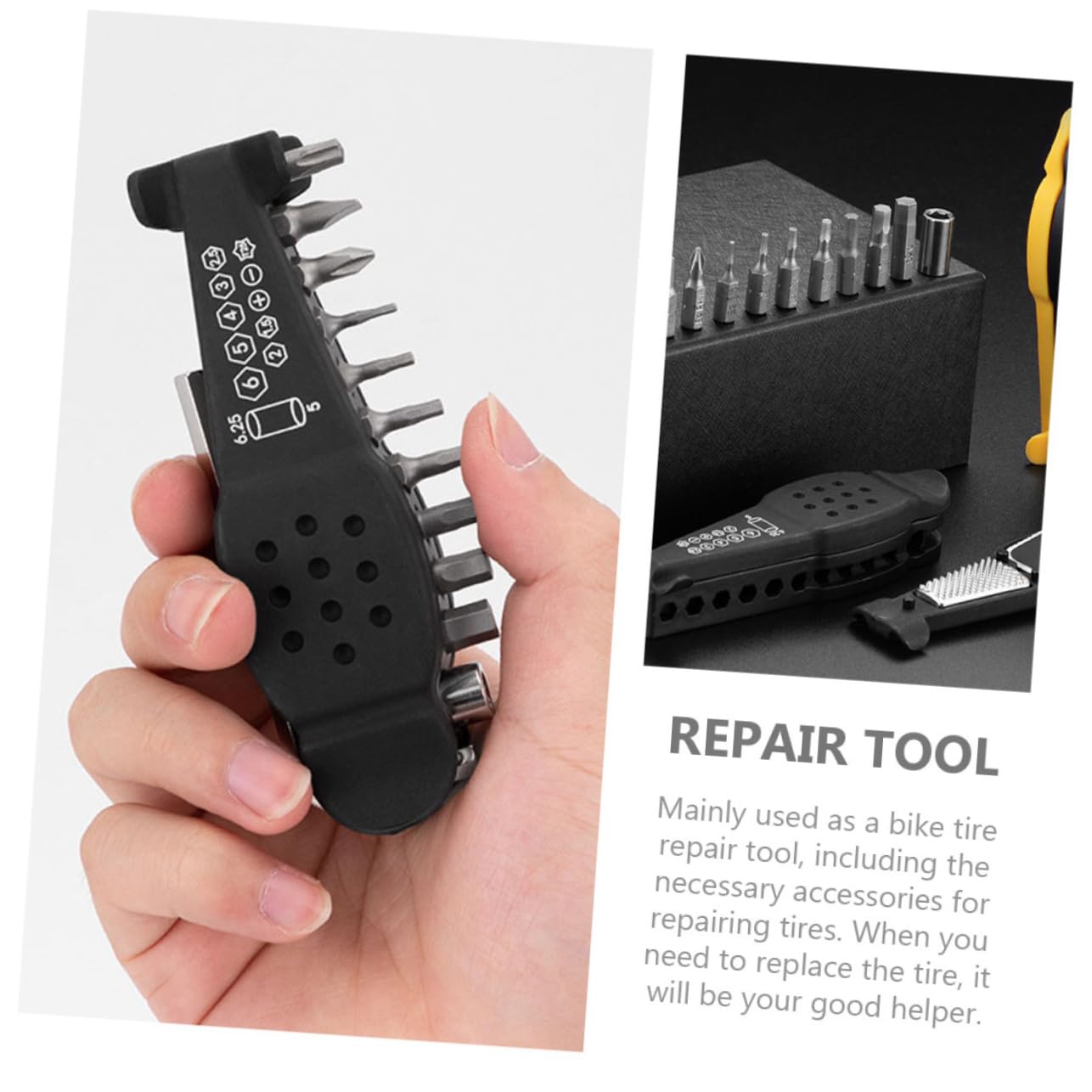 Toyvian Reifenreparaturpumpen -Werkzeug -Kit Bausatz Fahrrad Reifenheber Fahrradreifen Fahrrad Speichenschlüssel Fahrradreparaturhebel Werkzeug zur Reifenreparatur Kunststoff-Nylon