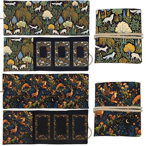 GLOBLELAND 2 Pcs Forest Animals Tarot Card Holder