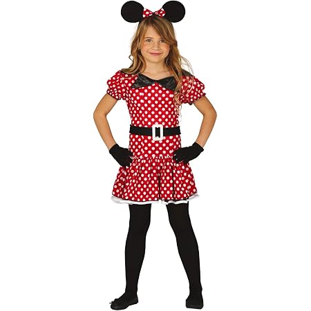 Guirca- Costume da Topolina Minnie per Bambini, Rosso/Bianco/Nero, 5-6  anni, 81199 : Amazon.it: Giochi e giocattoli
