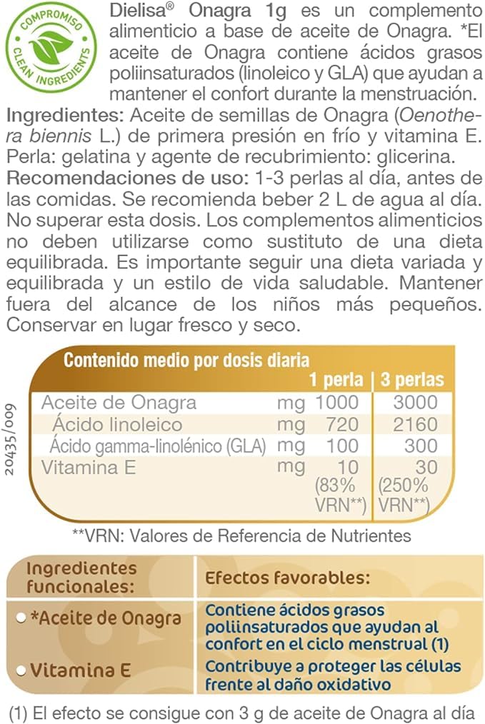 DIETISA ONAGRA 1gr. 120perlas