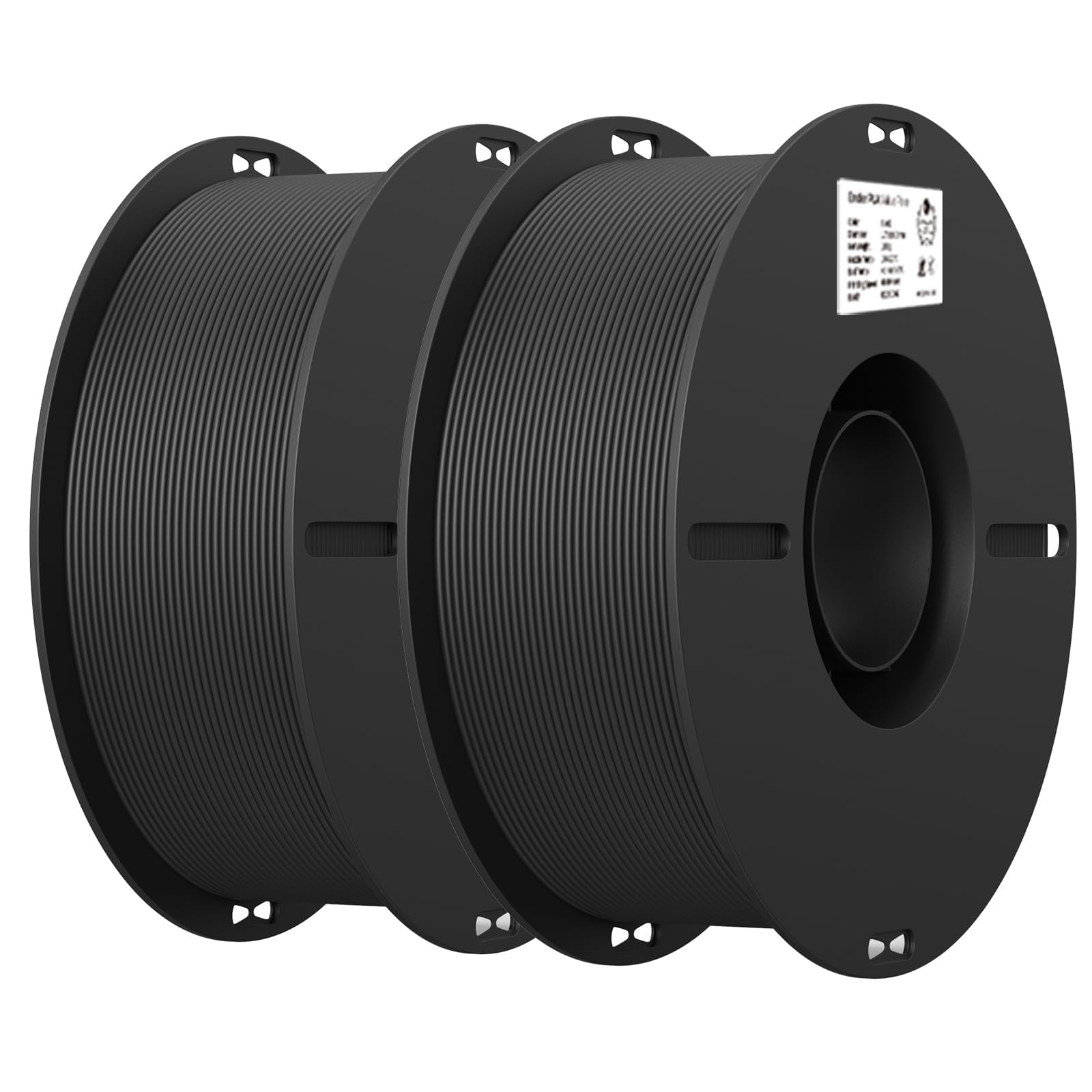 Creality 3D Printer Filament, PLA Filament 1.75mm Bundle 2Kg for 3D Printing, Ender PLA Filament No-Tangling, Strong Bonding & Overhang Performance, Accuracy +/- 0.02mm (Black & Black 2-Pack)Global Recycled StandardGlobal Recycled StandardGlobal Recycled Standard