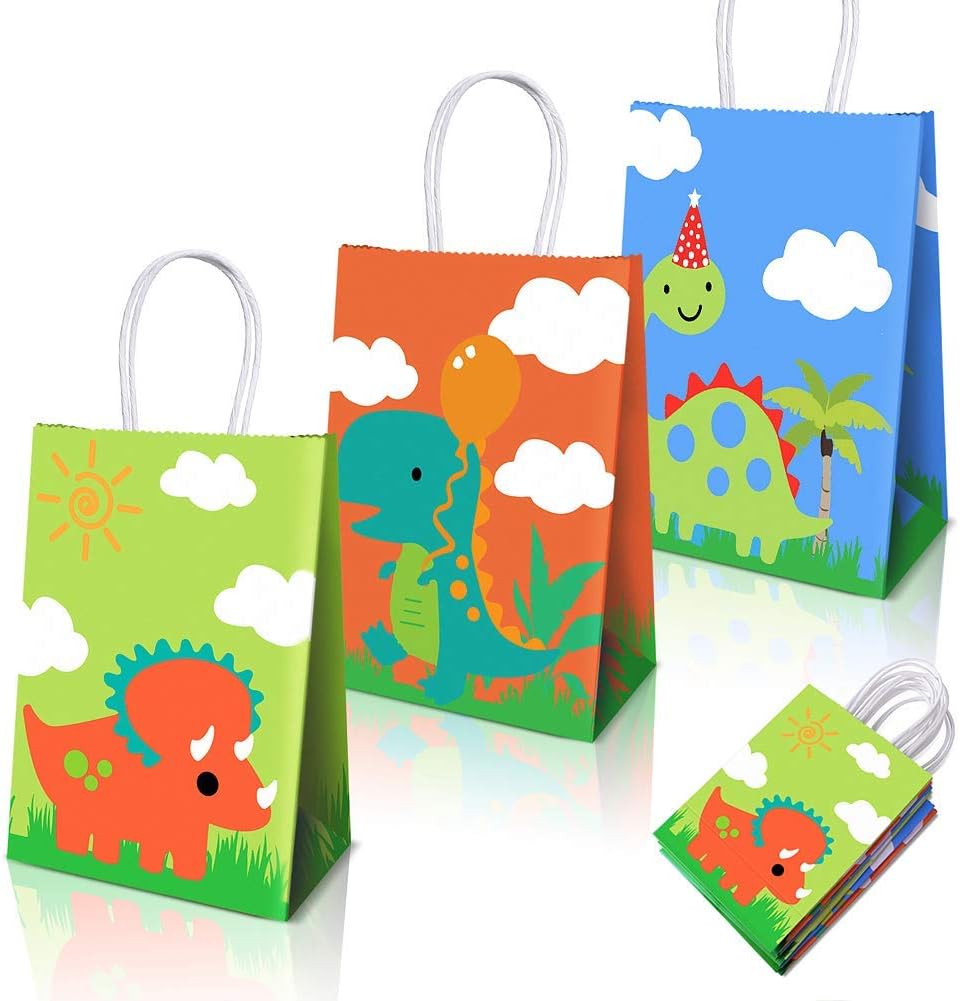 15 x Dinosaur Party Supplies Favours,Dinosaur Party Bags For Dinosaur Theme Birthday Party Decorations (3 designs)