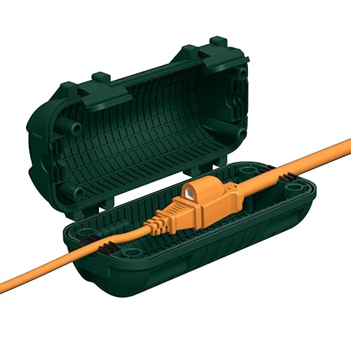 Cubierta de cable de extensión impermeable, protector de conexión de cable para exteriores con 4 pestillos extraíbles, cubiertas de enchufe de caja