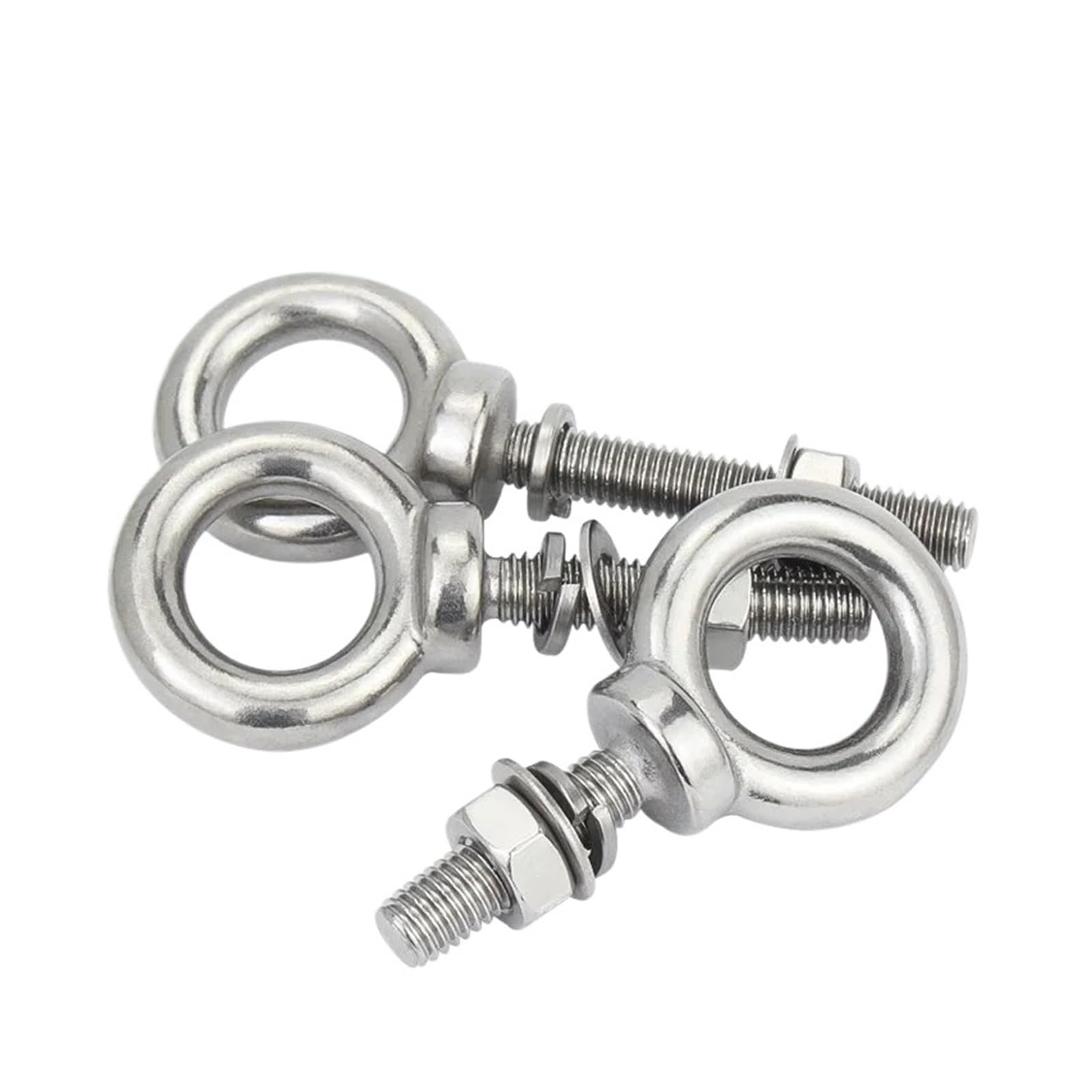 Pernos de Ojo Juego de tornillos for cáncamos elevación marinos acero inoxidable 304 M10 M12 M14 M16 M18 M20 M22 M24 M27 M30 con tuerca y arandela