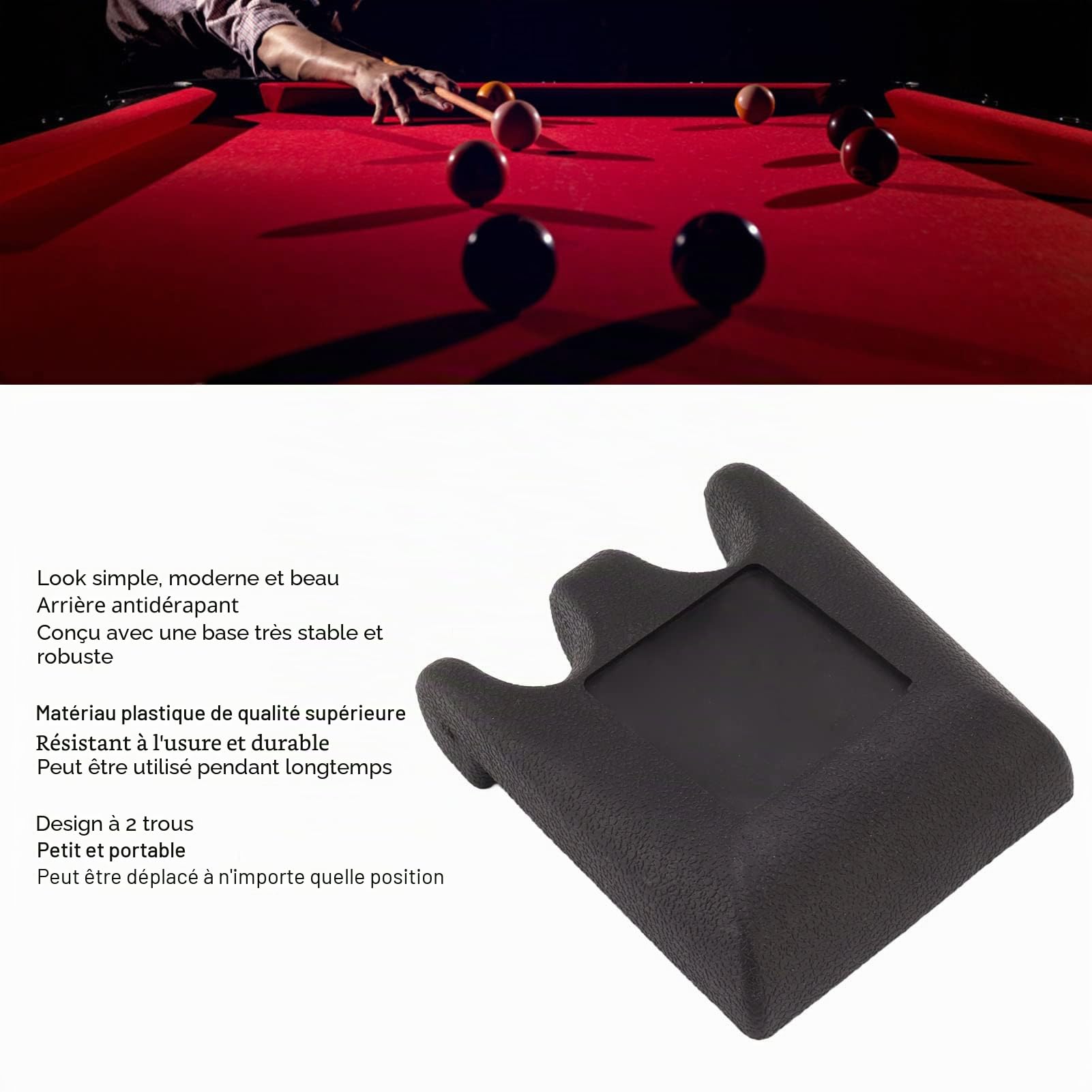 2 Trous Supports De Queue Repose-Queue De Billard en Plastique, Porte Queue De Billard Support Queue De Billard