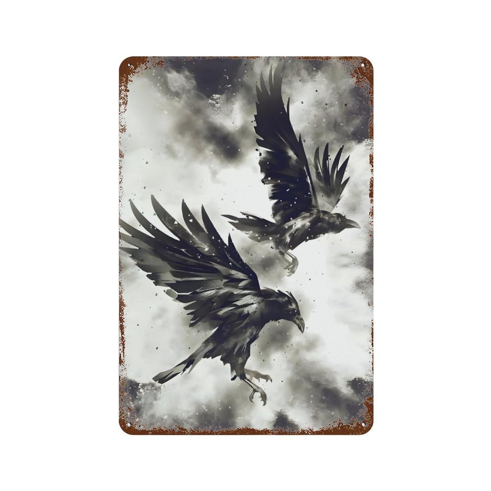 xiaoxiaoshen Vintage Dark Academia Raven Wall Decor Art Metal Tin Poster Modern Home Decor Art Home Bar Shop Decorations Vintage Sign 30x20cm