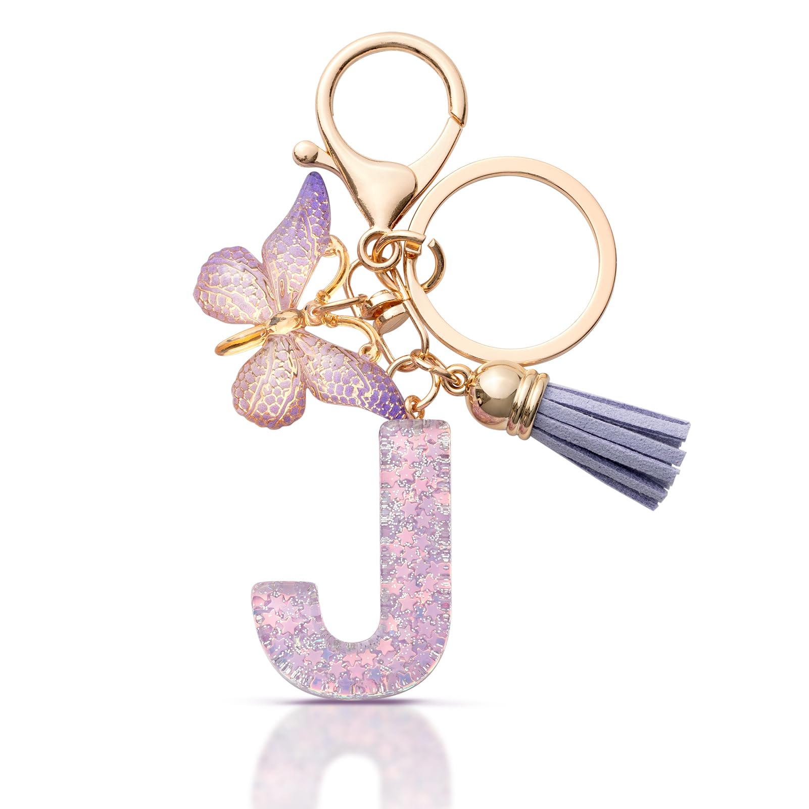 MORSUNBELA Schlüsselanhänger Buchstabe Mädchen Keychain mit Anfangsbuchstabe Schlüssel Anhänger mit Buchstaben für Frauen Damen