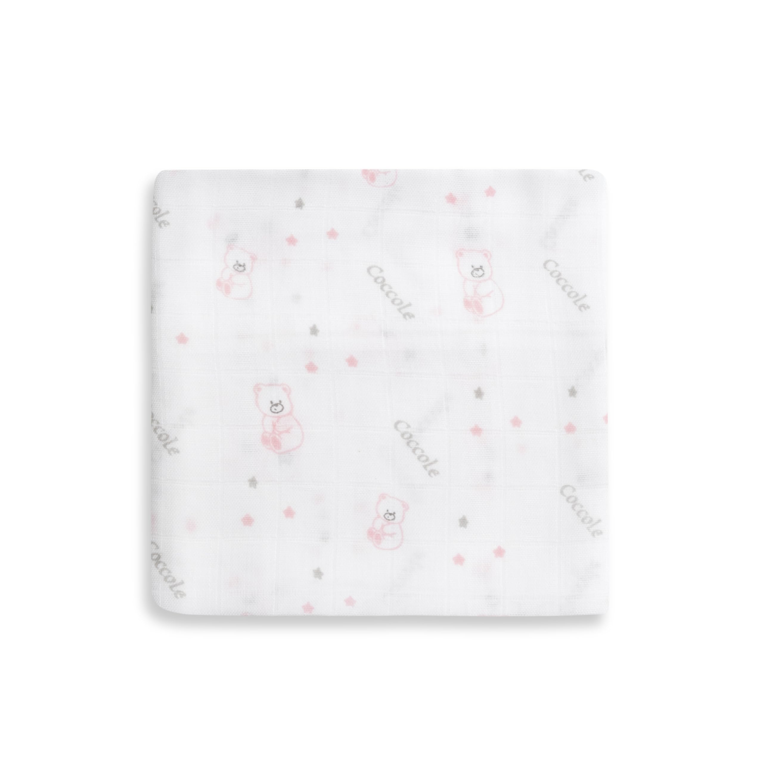 INTERBABY Set di 3 Mussole di Bambù BEAR rosa per neonati 55x70 cm