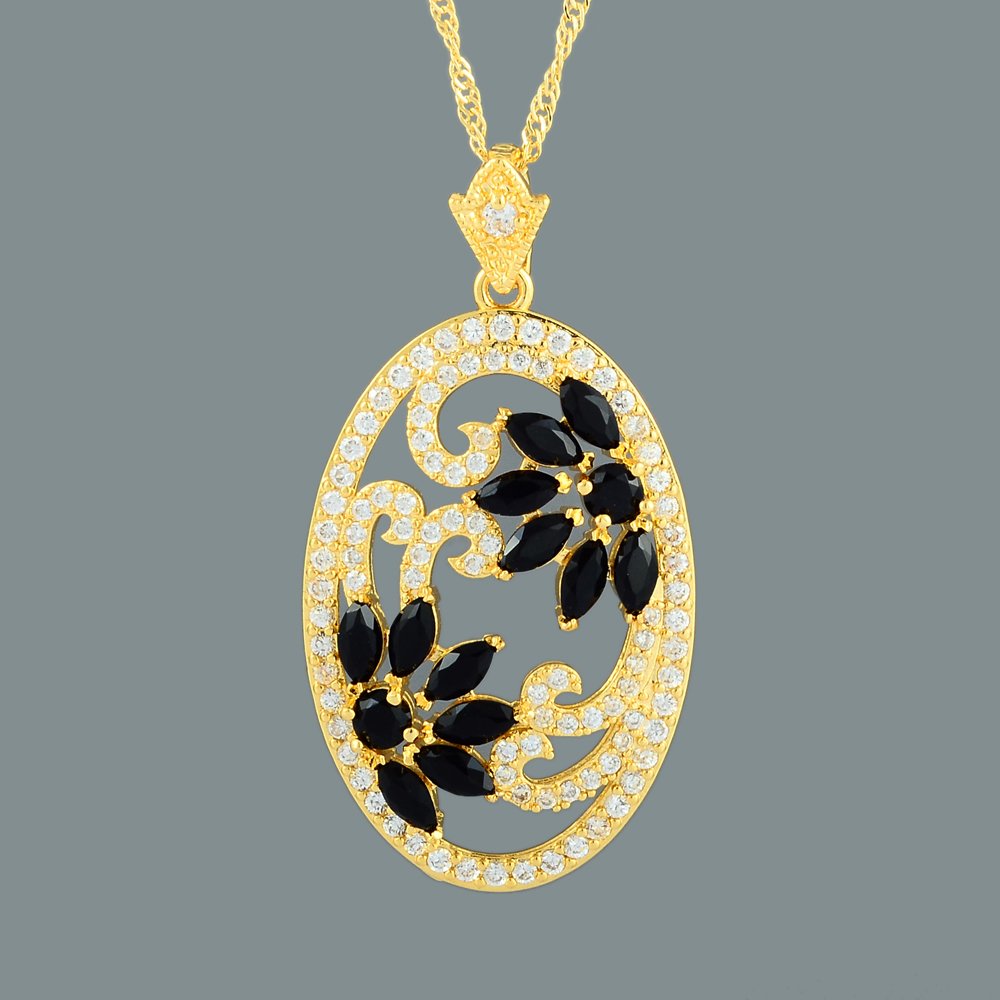 RIZILIA Pendentif avec 18 Chaîne & Coupe de Poire CZ Rubis Rouge simulé en O