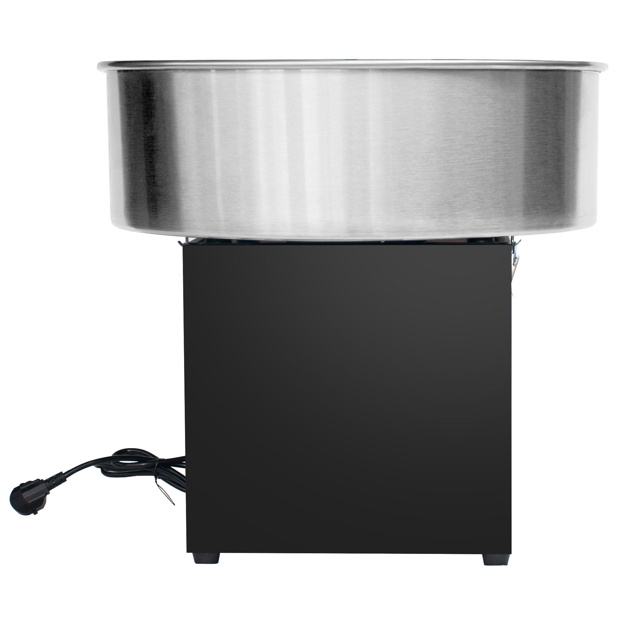 GGM Gastro | ZWJ950S#SPSZWJ | Zuckerwattemaschine - Ø 520mm - 950 Watt - Schwarz - inkl. Hygieneschutz