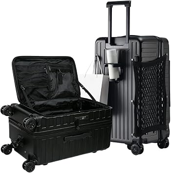 Multifunctional 26 Checked Luggage Top Opening, Black