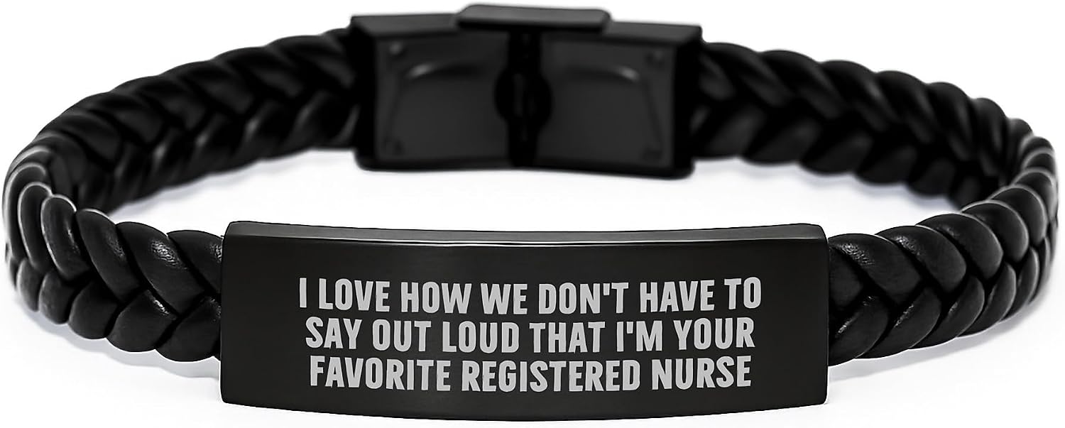 Funny Quote Interlaced Leather Bracelets for Registered Nurses Gifts from Friends, Coworkers, Family for Graduation