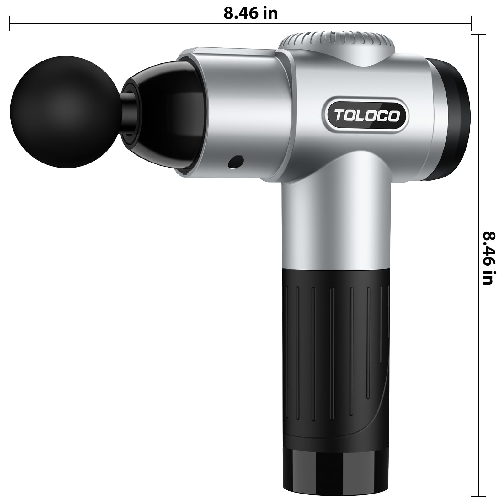 TOLOCO Massage Gun, Muscle Massage Gun Deep Tissue for Athletes with 10 Massage Heads, Electric Percussion Massager for Any Pain Relief, Christmas Gifts for Women, Men, Silver