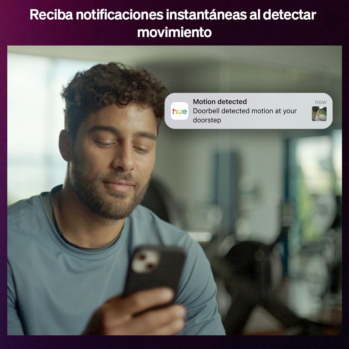 Philips Hue Secure Videoportero con Timbre Inalámbrico Inteligente para Puerta de Entrada 2K con Control de Acceso, Amplio Ángulo de Visión, Sensor de Movimiento, Audio bidireccional y notificaciones