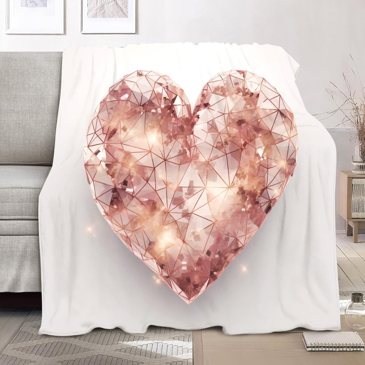 Couverture moelleuse rose à cœur pour envelopper vos enfants de douceur et de chaleur