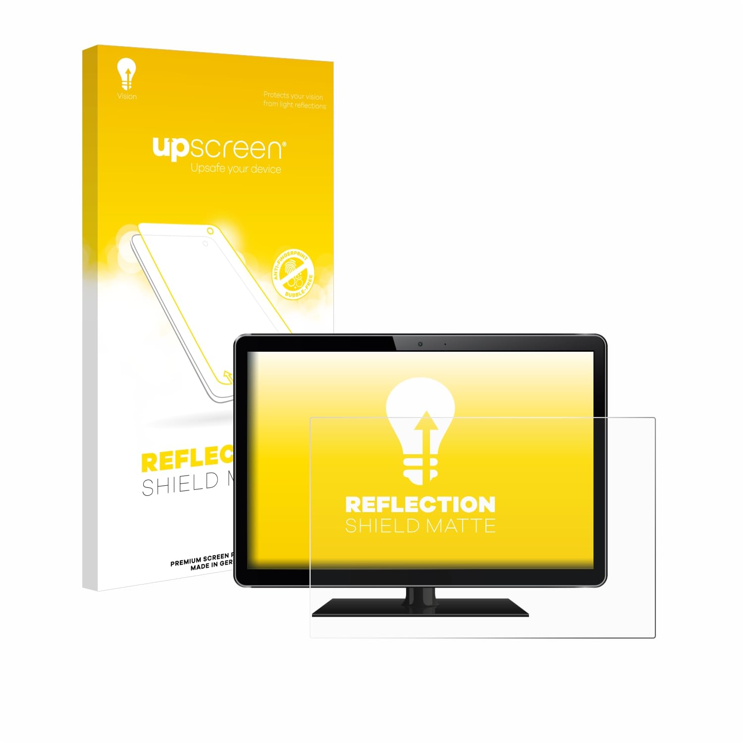 upscreen 24" Entspiegelungs-Schutzfolie für 24,0 Zoll Flachbildschirme (61 cm) [532 x 299 mm, 16:9] – Anti-Reflex Displayschutz-Folie Matt
