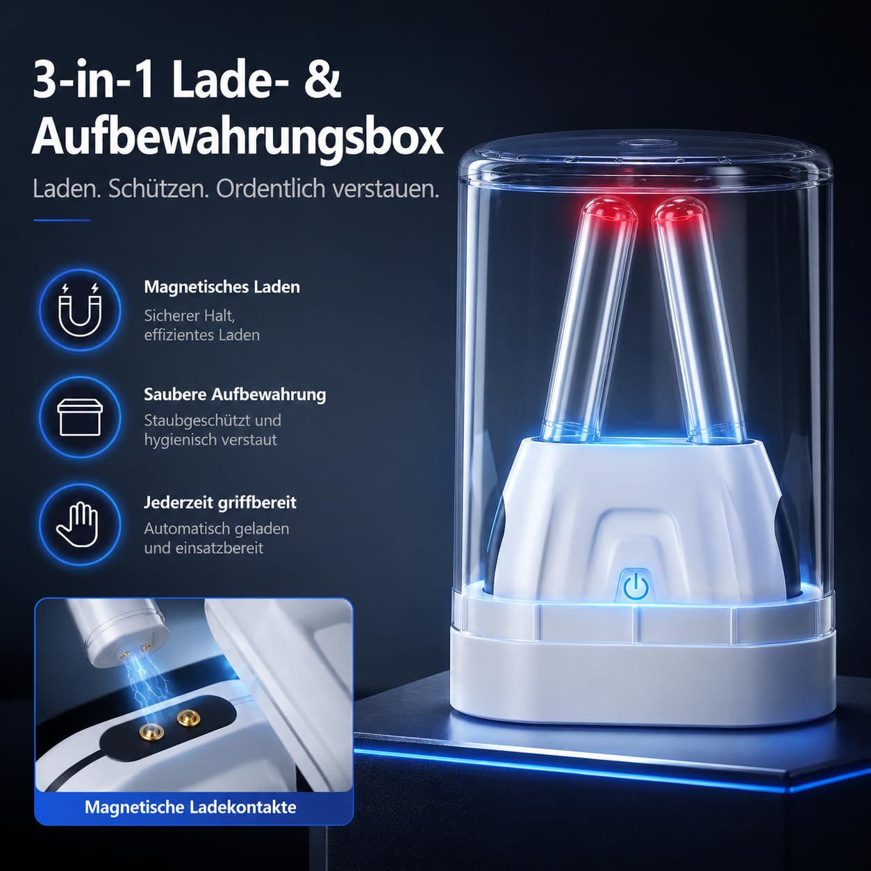 Rotlicht-Nasentherapiegerät 630 nm,Rhinitis-Therapiegerät für allergische Rhinitis, Nasenverstopfung & Niesen, 5-Minuten-Zyklus, kabellos mit Blaulicht-Reinigungssystem
