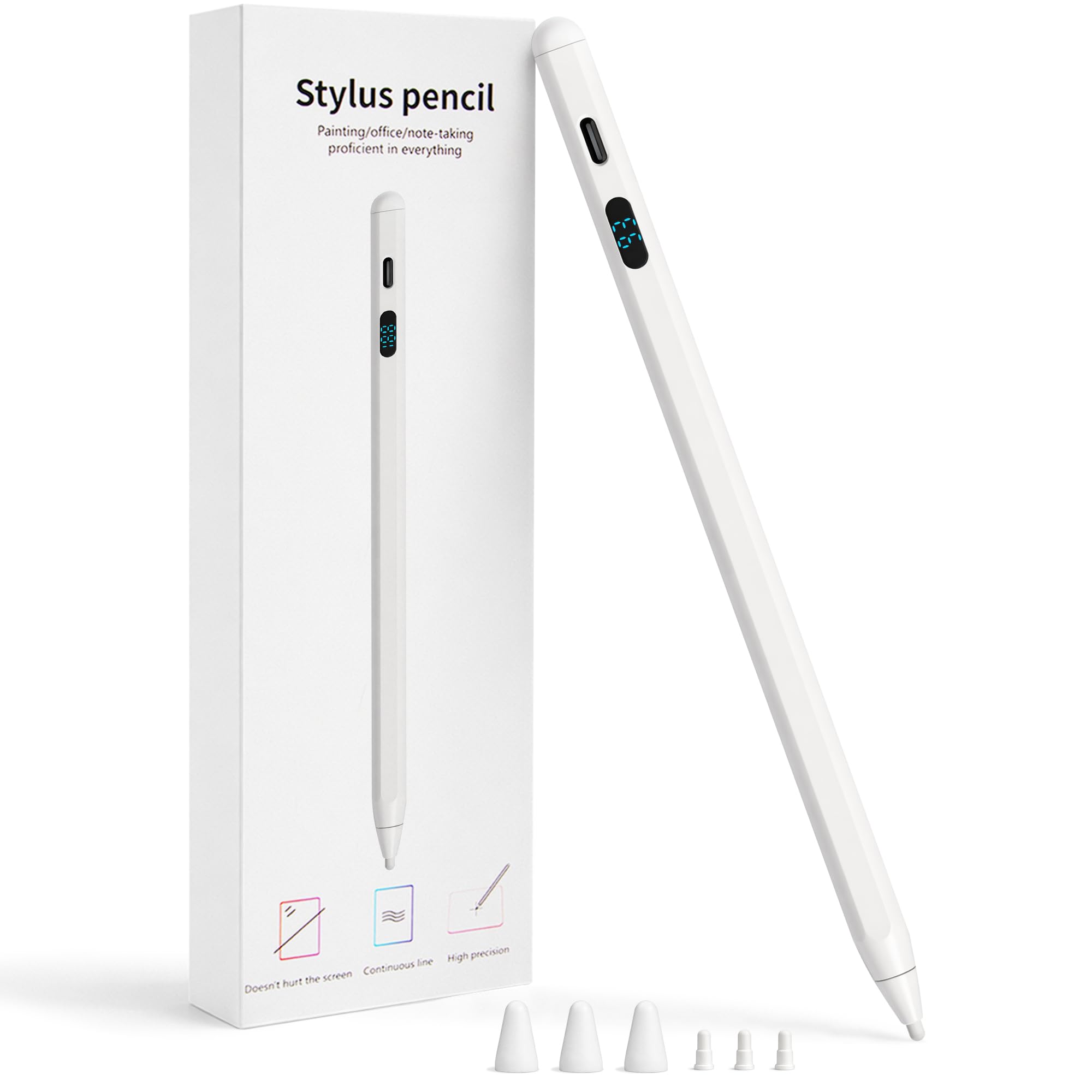 Stylet pour écran tactile avec affichage LED et charge rapide pour iPad et Android - 8