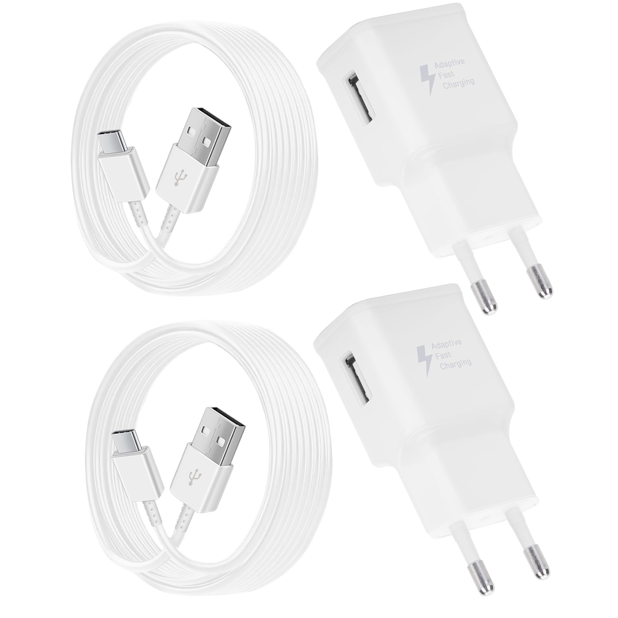USB Ladegerät mit 1,5m Ladekabel Original USB C für Samsung Galaxy A15 A14 A13 A04S A71 A55 A54 A53 A42 A35 A34 A33 A25 A23 M53 M34 M13 S8 S9 S10 S20 Plus, Schnellladegerät Typ C Schnellladekabel