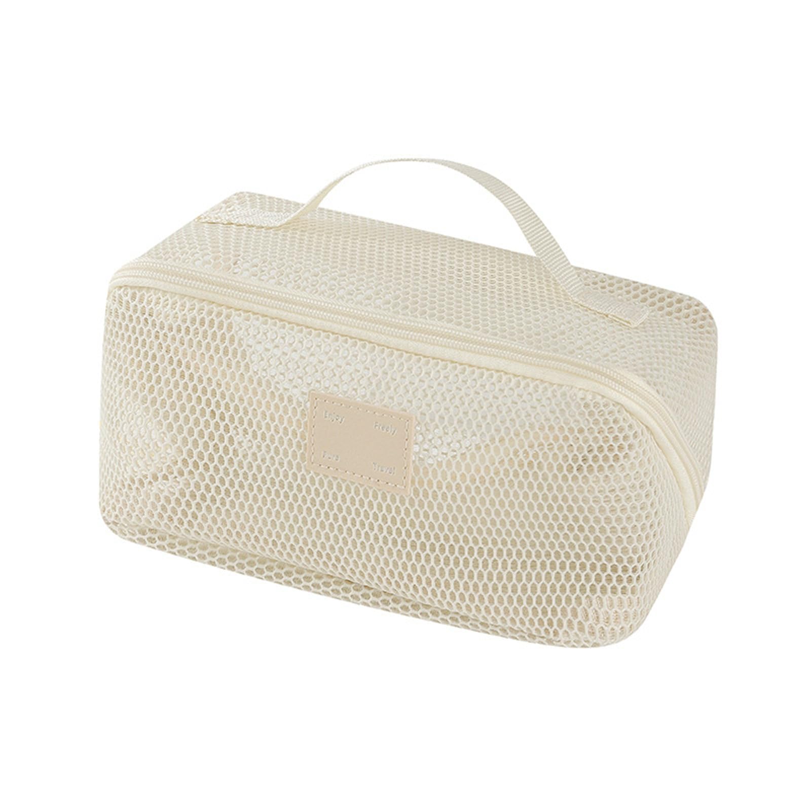Lerpwige Transparent Mesh Toiletry Bag Multi-Compartment Cosmetic Storage for Skincare Travel Use Premium Mesh Cosmetic Organiser