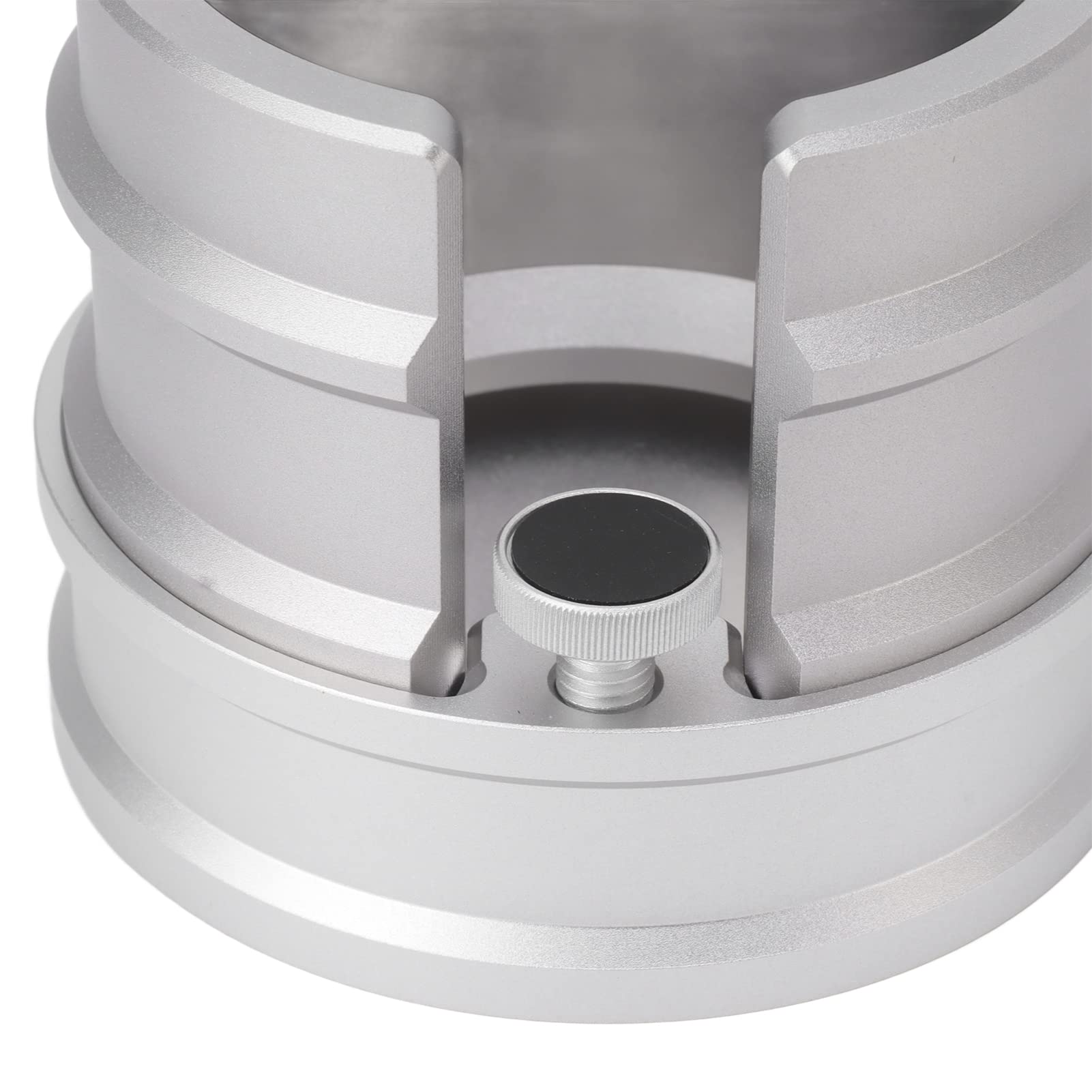 Stacja ubijania kawy i uchwyt na kolbę |Stojak ze stopu aluminium na kolce 51 mm / 53 mm / 58 mm |Solidny organizer na kawę z manometrem (Srebrny)