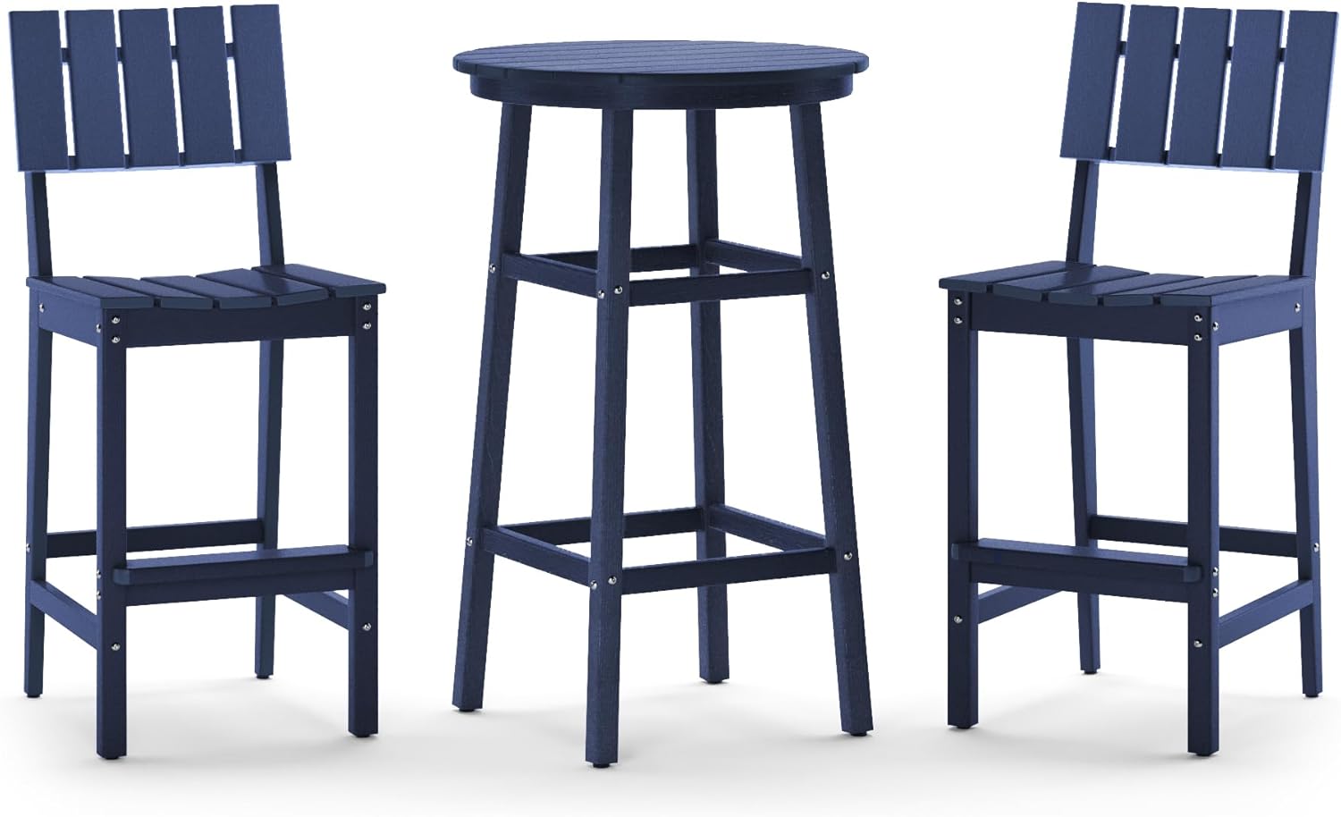 Homenjoy HDPE Bar Height Patio Set 3 Piece, Outdoor Round