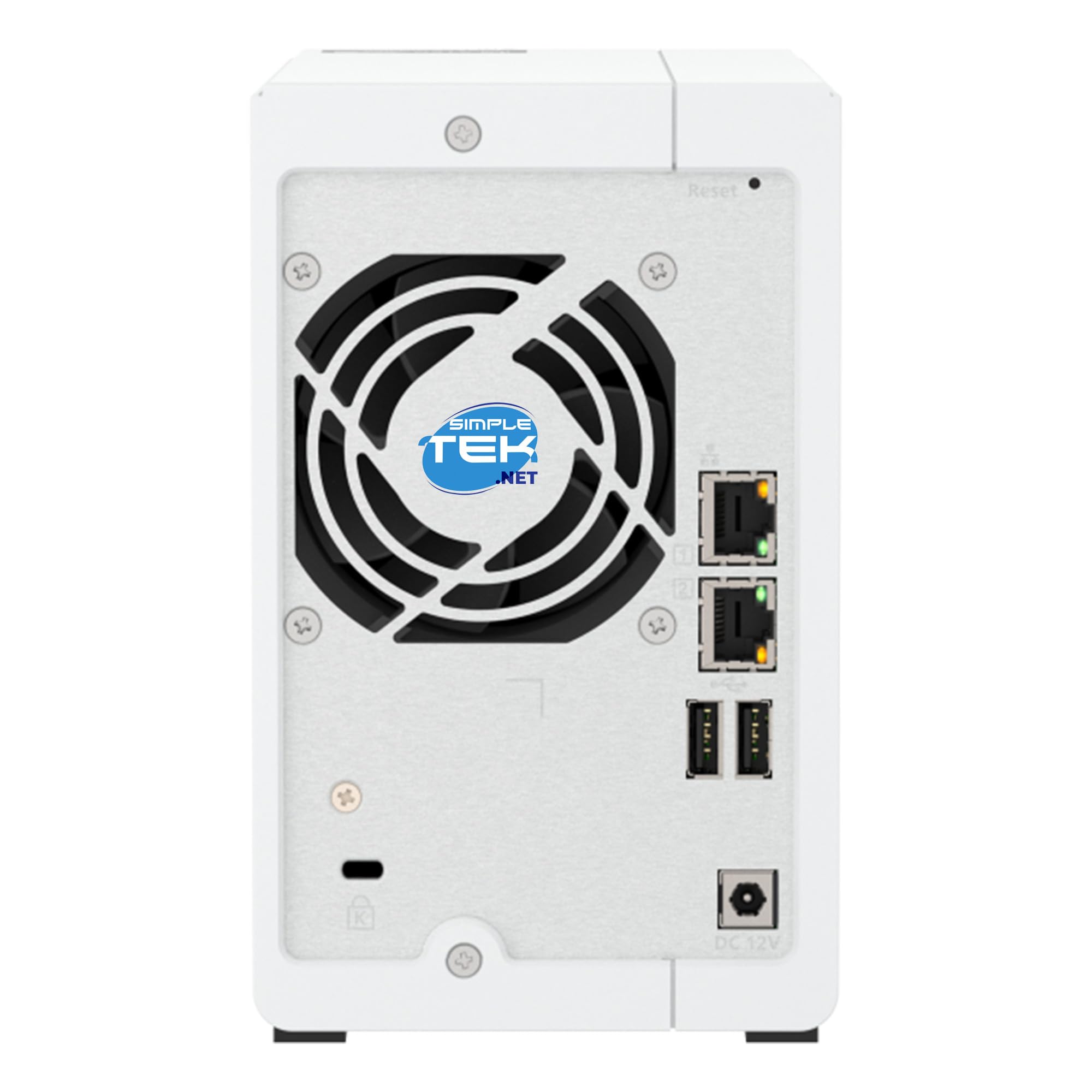 SIMPLETEK - Sistema NAS a 2 Bay (Slot) con 4 GB RAM e 2 SSD da 1 TB Inclusi (2 TB Totali), LAN 2.5 Gigabit per Cloud Domestico