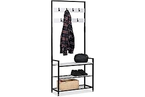 HOMEKOKO Entry Way Bench with Shoe Storage and Coat Rack - 3-in-1 Space-Saving Wonder