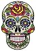 Sugar Skull Calavera Patch Embroidered Iron-On Skeleton Day of the Dead Emblem