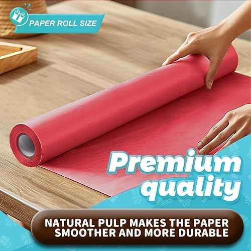 Miniatura 10 de PerkHomy - Rollo de papel kraft marrón de 17.5 x 600 pulgadas (50 pies) para envolver regalos, tablones de anuncios, ramos, flores, niños, arte de