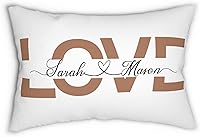 Vista 10 de Funda de almohada personalizada para boda con nombres de la pareja y fecha personalizada, almohada con monograma para aniversario de boda