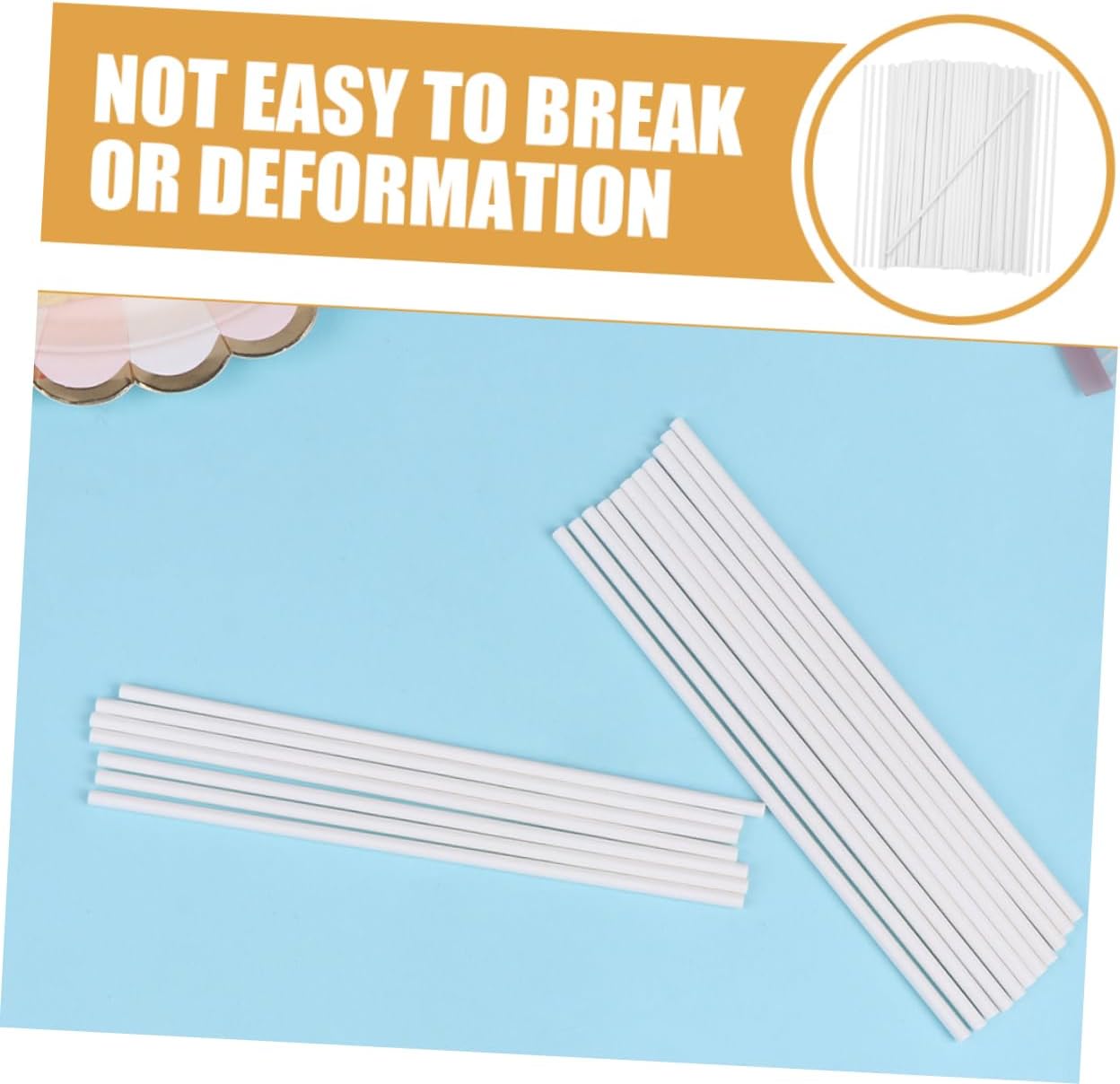 STOBAZA 300pcs Paper Lollipop Sticks Candy Making Sticks for Cake Pops Treats Smooth Surface for Diy Desserts Bulk Pack for Parties and Events