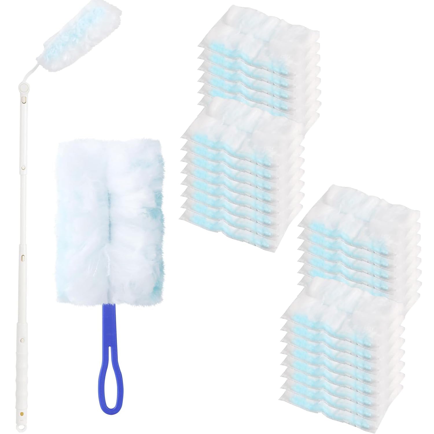 Kit Recharge Plumeau Frogetu 32 Pièces - Microfibre Pour Swiffer, Avec Poignée Et Téléscopique
